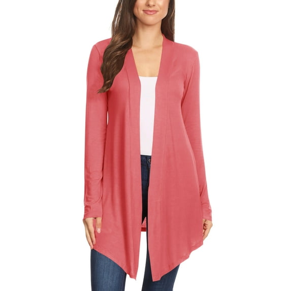 Women's Solid Casual Basic Comfy Loose Fit Long Sleeve Open Front cardigan