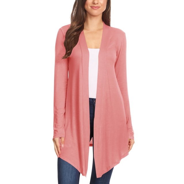 Women's Solid Casual Basic Comfy Loose Fit Long Sleeve Open Front cardigan