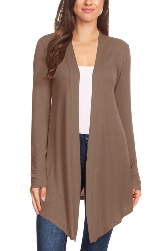 Women's Solid Casual Basic Comfy Loose Fit Long Sleeve Open Front cardigan