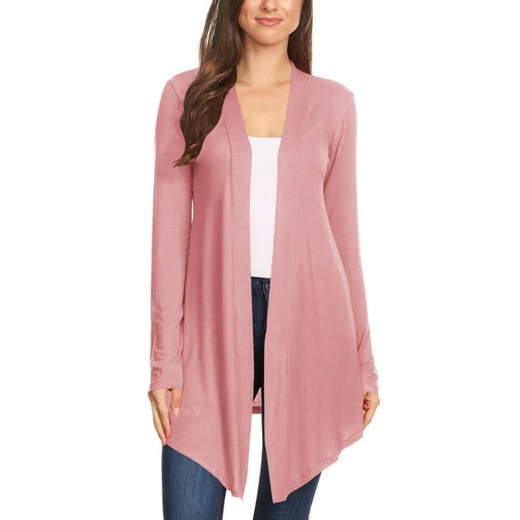 Women's Solid Casual Basic Comfy Loose Fit Long Sleeve Open Front cardigan
