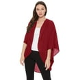 thumbnail image 1 of Women's Solid Casual Chiffon loose Kimono Sleeve Open Front Cardigan Capes, 1 of 4
