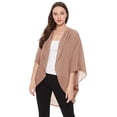 thumbnail image 1 of Women's Solid Casual Chiffon Kimono Sleeve Open Front Cardigan Cape, 1 of 5