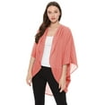 thumbnail image 1 of Women's Solid Casual Chiffon loose Kimono Sleeve Open Front Cardigan Capes, 1 of 4
