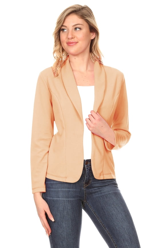 Women's Casual Office Work Long Sleeve Open Front Blazer Jacket
