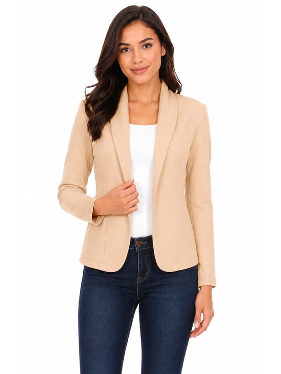 Women's Casual Office Work Long Sleeve Open Front Blazer Jacket