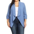 thumbnail image 1 of Women's Solid Casual Plus SizeDraped Cardigan Blazer Jacket, 1 of 5
