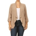 thumbnail image 1 of Women's Solid Casual Plus SizeDraped Cardigan Blazer Jacket, 1 of 5