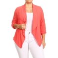 thumbnail image 1 of Women's Solid Casual Plus SizeDraped Cardigan Blazer Jacket, 1 of 5