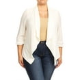 thumbnail image 1 of Women's Solid Casual Plus SizeDraped Cardigan Blazer Jacket, 1 of 5