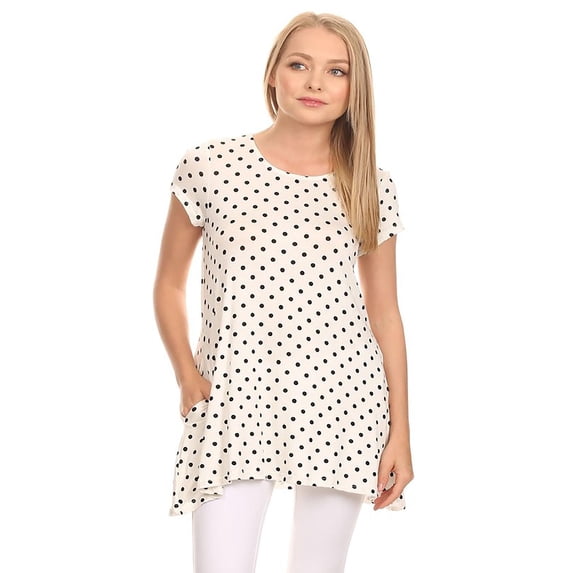 Women's Solid Casual Short Sleeve Loose Fit pockets Knit Tunic Top S-3XL