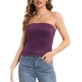 thumbnail image 1 of Women's Solid Casual Summer Ruched Side Double Layered Tube Top, 1 of 4