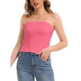 thumbnail image 1 of Women's Solid Casual Summer Ruched Side Double Layered Tube Top, 1 of 4