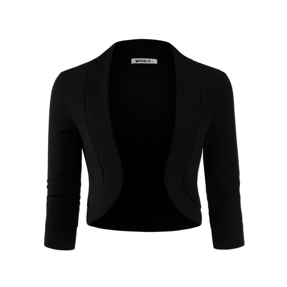 Women's Solid Casual Work Knit Office Open Front Cardigan Jacket BLACK 3X Plus Size