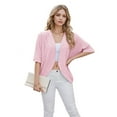 thumbnail image 1 of Women's Solid Color 3/4 Sleeve Cardigan - Knit Open Front Cover Up, Spring Summer Air Conditioning Jacket, 1 of 10