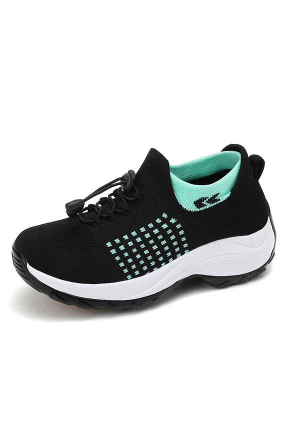 Women's Solid Color All Season Lace Up Athletic Shoes Solid Color Running Shoes Green 40