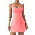 thumbnail image 1 of DailyTrove Women's Solid Color Athletic Dress, Sleeveless, Casual Gym & Outdoor Wear, Stretchy Nylon Blend, Fit & Flare, 1 of 5