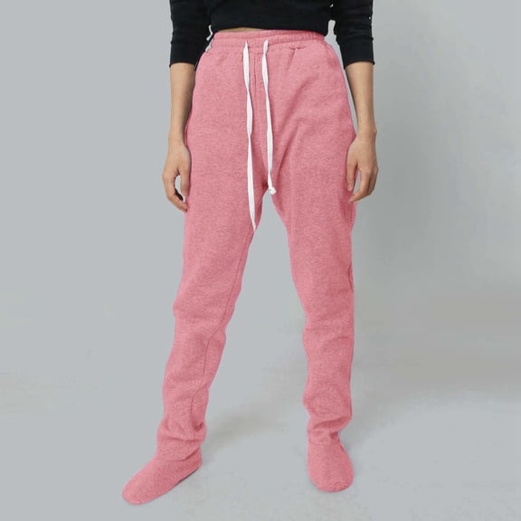 Women's Solid Color Autumn And Winter Casual Pants With Thick Velvet And Elastic Waist Bag And Leg Pants Pants Women Casual Work Sweat Pants Women Casual with Pockets plus Size Womens Casual Pants