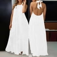 thumbnail image 1 of Women's Solid Color Backless Suspender Dress, 1 of 6