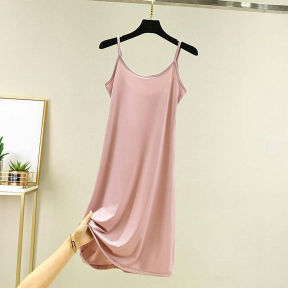 Women's Solid Color With A Base Plus Size Petticoat Slim Loose Nightdress (short) Neck Sleeve Sleeveless Nightgowns for Women Sent Night Shirt Nightgown 2x Womens Sleep Shirt T Shirt Nightgowns Women