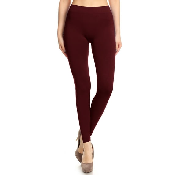 Women's Solid Color Basic Soft Comfy Elastic Waistband High Waist Leggings
