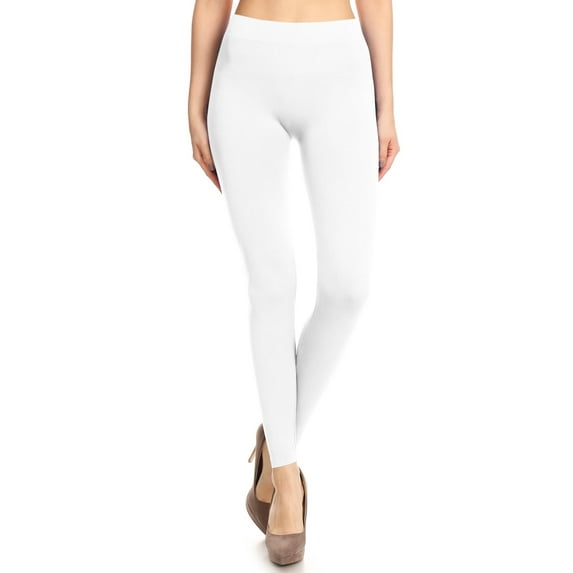 Women's Solid Color Basic Soft Comfy Elastic Waistband High Waist Leggings