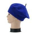 thumbnail image 1 of Women's Solid Color Beret Hat, Imitation Wool Painter Style Slouchy Cap, French Inspired Fashion Beret for Daily Wear, Casual Outfits and Artistic Look Blue, 1 of 3
