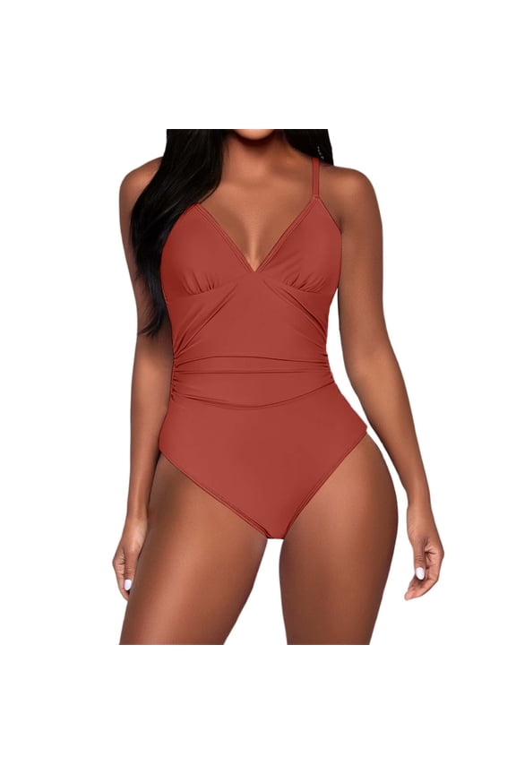 Women's Solid Color Bikini Swimsuit Adjustable Straps Open Back Design - Quick-Dry Fabric for Beach/Pool - S-XXL