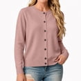 thumbnail image 1 of Women's Solid Color Blend Lightweight Business Casual Cardigan Sweaters Tops 2026 Fall Fashion, 1 of 4