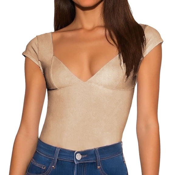 Women's Solid Color Bottoming U Neck Long Sleeved Sexy Backless Slim T Shirt for Casual Wear