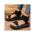 thumbnail image 1 of Women‘s Solid Color Braided Sandals Slip On Soft Sole Platform Daily Shoes Versatile Summer Comfy Slides Shoes, 1 of 6