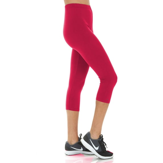 Women's Solid Color Buttery Soft Peach Skin Cropped CAPRI Leggings - Regular PLUS and 3X5X