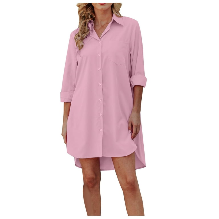 Women's Solid Pocket Button Lapel Long Sleeve Maxi Shirt Dress(3 Colors) Women's Solid Pocket Button Lapel Long Sleeve Maxi Shirt Dress(3 Colors)