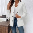 thumbnail image 1 of Women's Solid Color Button Front Casual Jacket With Long Sleeves No Hood​​, 1 of 7