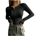 thumbnail image 1 of Women's Solid Color Button Lace Long Sleeved Round Neck Pullover Fashionable Top, Casual Lace Detail Shirt, Stylish and Elegant Everyday Wear, 1 of 7