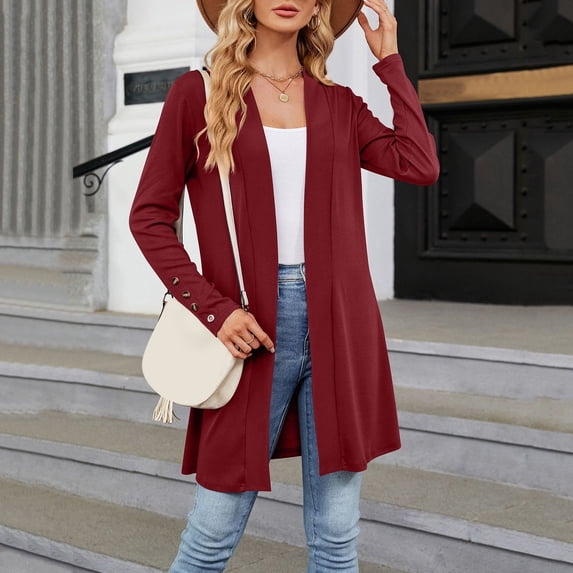 Women's Solid Color Buttoned Loose Long Sleeved Cardigan Knitted Jacket Long Sleeve Loose Cardigan Animal Print Kimonos for Women Slouchy Cardigan 4x Sweater for Women plus Size Kimonos for Women