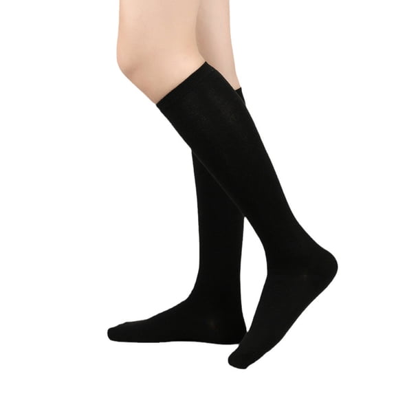 Women's Solid Color Calf-high And Knee-high Socks, Basic Mid Calf Socks, Everyday Casual Socks, Black
