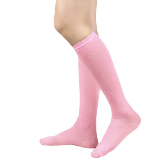 Women's Solid Color Calf-high And Knee-high Socks, Basic Mid Calf Socks, Everyday Casual Socks, Pink