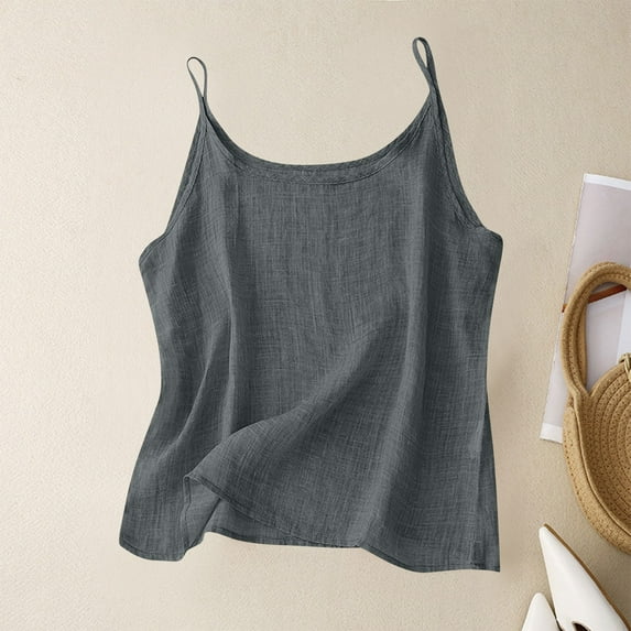 Women's Solid Color Camisole Linen Breathable Comfortable Clothes