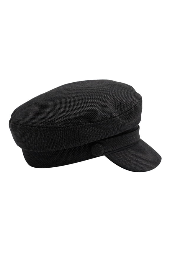 Women's Solid Color Canvas Painter Beret Cap, Vintage British Retro Korean Style Newsboy Hat, for Casual Daily Wear in Spring Autumn or Winter Black