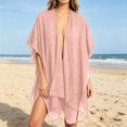 thumbnail image 1 of Women's Solid Color Cardigan Gold Foil Scarf, Sun Protection Shawl, Fashionable Breathable Rhinestone Cape Outerwear, 1 of 9