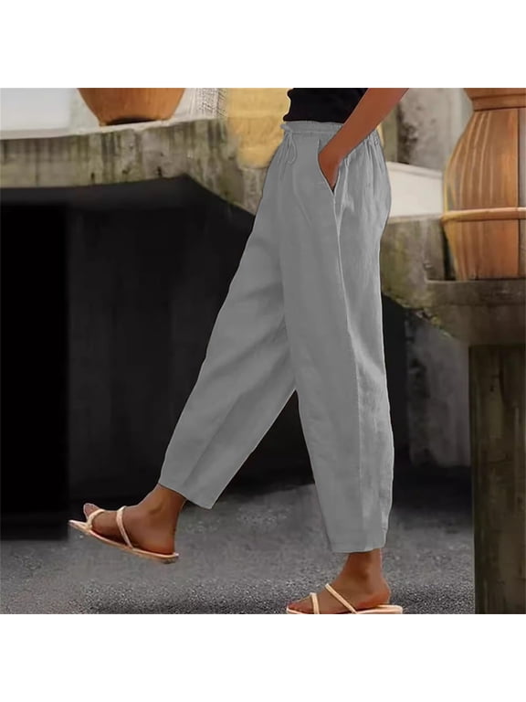 Women's Solid Color Casual Drawstring Pants with Pockets, Comfortable and Relaxed Fit, for Daily Wear and Lounge