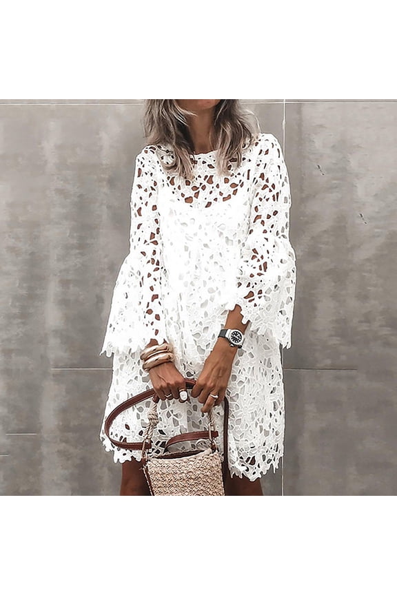 Women's Solid Color Casual Ethnic Style Lace Flower Temperament Small Fragrant Skirt Set Women plus Size Suits Business 2x Bathing Suit Light Swimsuit Bottoms Full Bathing Suit with Skirt Leather