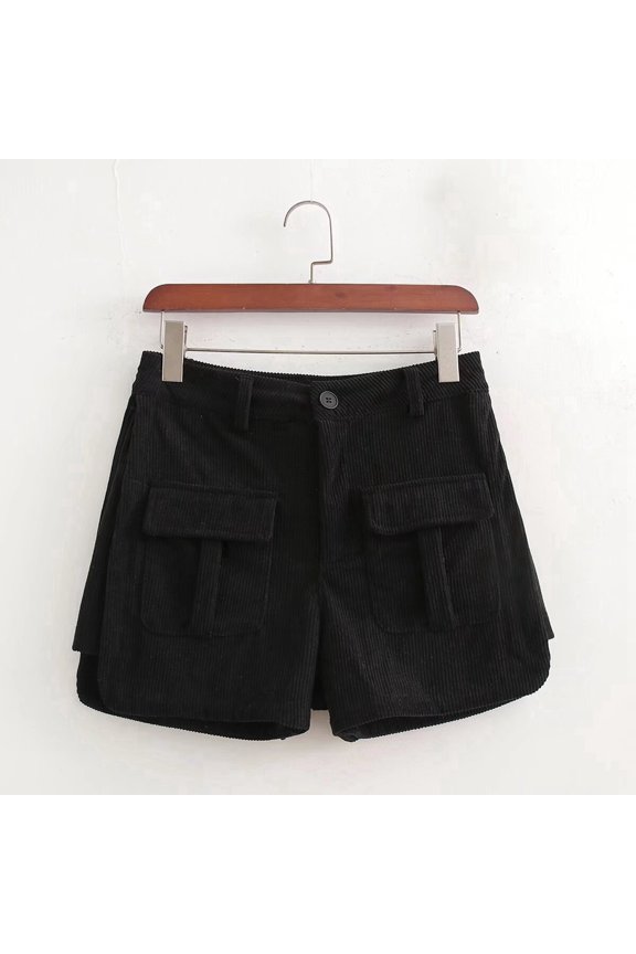 Women's Solid Color Casual Fashion Corduroy Cargo Shorts Short Sleeve Tunics for Women to Wear with Leggings Women's Shorts with Pockets Casual plus Size Short Sleeve Tops for Women Women Drawstring