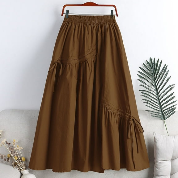 Women's Solid Color Casual Irregular Lacing Medium Length Large Swing A Line Skirt Skirt Skirt Shorts Pleated Tennis Skirts for Women Two Piece Skirt Outfits for Women Mini Denim Skirt Animal Print