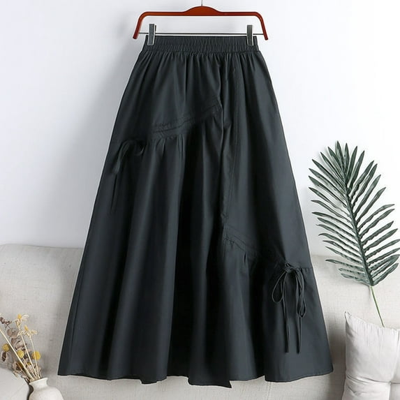 Women's Solid Color Casual Irregular Lacing Medium Length Large Swing A Line Skirt Skirt Skirt Shorts Pleated Tennis Skirts for Women Two Piece Skirt Outfits for Women Mini Denim Skirt Animal Print