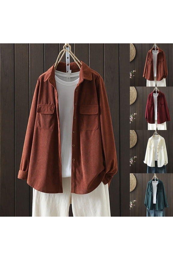 Women's Solid Color Casual Long Sleeve Button Down Shirt Top Blouse for Work Office Business Casual Daily Wear Fashion Essential Gift for Women | Aestivo,Beige L