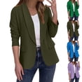 thumbnail image 1 of Women's Solid Color Casual Long Sleeve Cardigan Jacket Coat Tops for Women Loose Fit Soft Sweater for Business Casual Work Office Vacation Outfits Fashion Essential Gift | CSEONE,Blue XL, 1 of 9