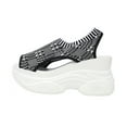 thumbnail image 1 of Women's Solid Color Casual Sandals, Platform Elastic Soft Sole Knitted Walking Shoes, Heightening Women's Peep Toe Platform Sneakers Summer Walking Sandals Arch Support Comfy Orthotic Sandal, 1 of 9