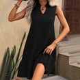 thumbnail image 1 of Women's Solid Color Casual Sleeveless V Neck Ruffled Dress Tunic Dress Long Sleeve Cute Womens Dresses for Summer Petite Summer Dresses Womens Floral Maxi Dress Top Dress Women Midi Dresses Casual, 1 of 7
