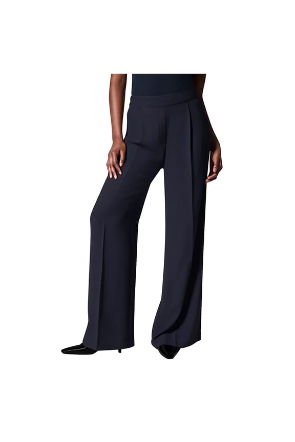 Women's Solid Color Casual Slimming Casual Pants Solid Color Commuting Pants Sagging Elastic Waist Wide Leg Pants